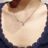 Vicenza - Piazzetta Palladio 2 - Collier Crivelli Femme Lettere in Or blanc Diamante 0.10 Ct 234-3614-G LETTERA B - 234-3614-G LETTERA B